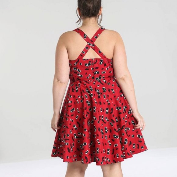 Hell Bunny Plus Size black & red Cherry Dress 3x - Picture 6 of 8